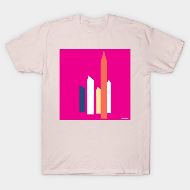 kitsch satellite towers of barragan T-Shirt by jorge_lebeau